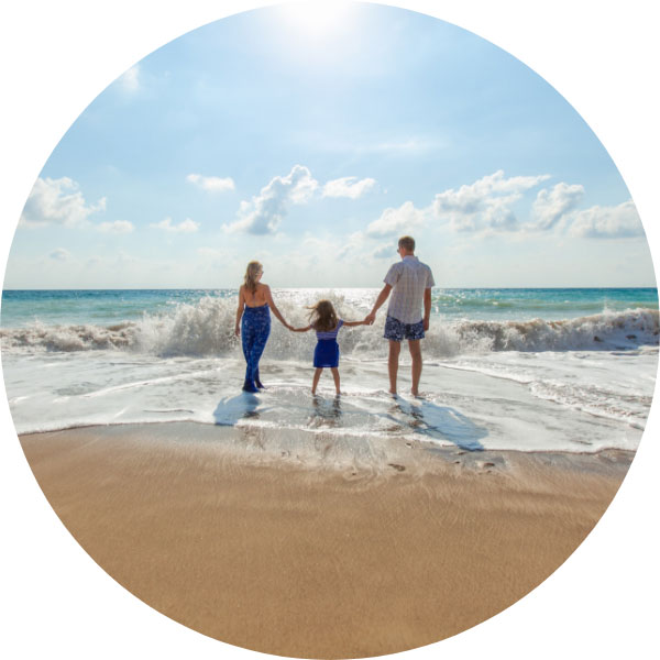 Family on the beach